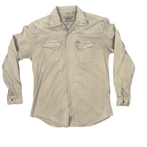 Rafter C Cowboy Collection Mens Tan ProFlex 45 Western Pearl Snap Shirt Large